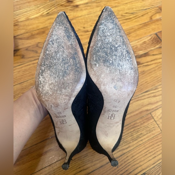 CH CAROLINA HERRERA BLACK LACE EMBELLISHED PUMPS SIZE 39 - Picture 7 of 16